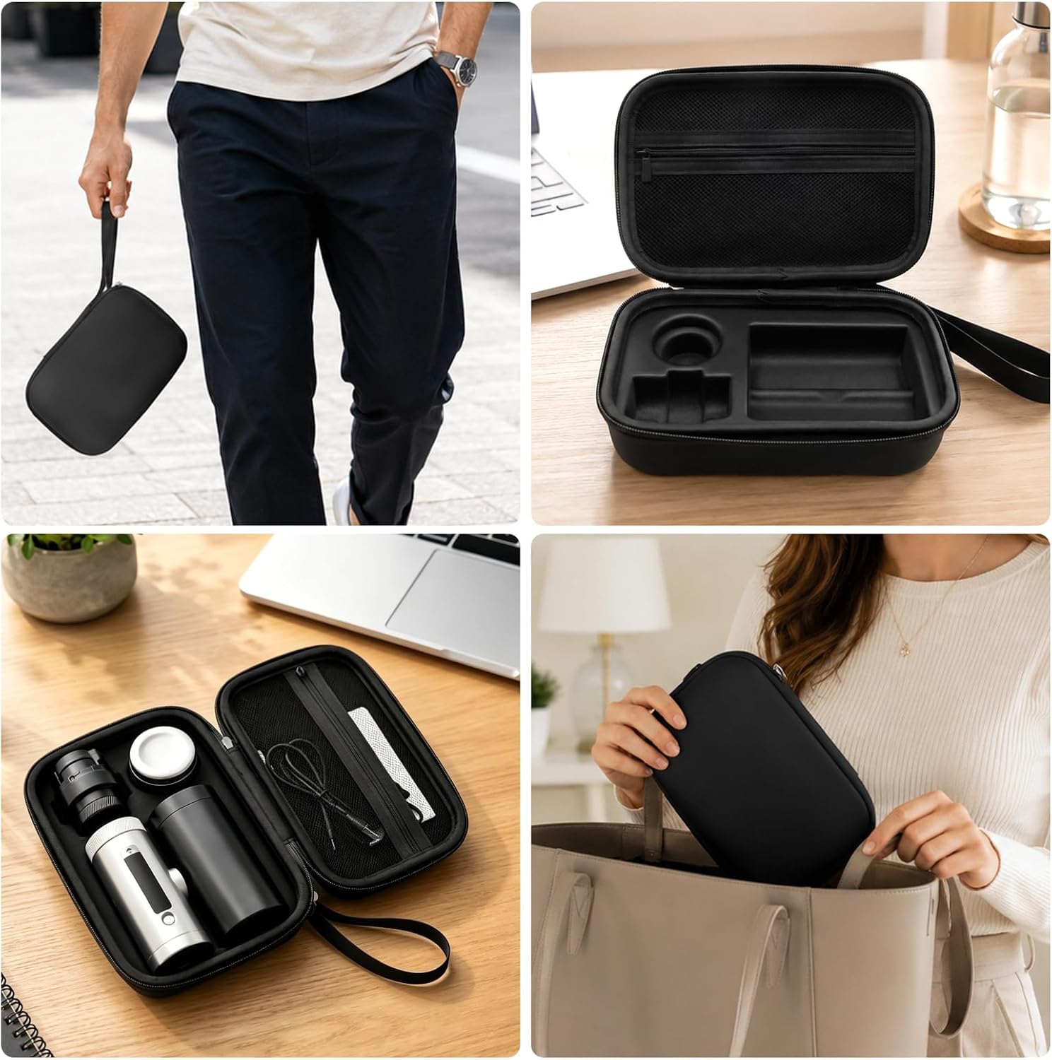 Hard Carrying Case Compatible with Shark ChillPill, Hard Travel Case with Hand Strap for Shark ChillPill Fan & Accessories（Black）