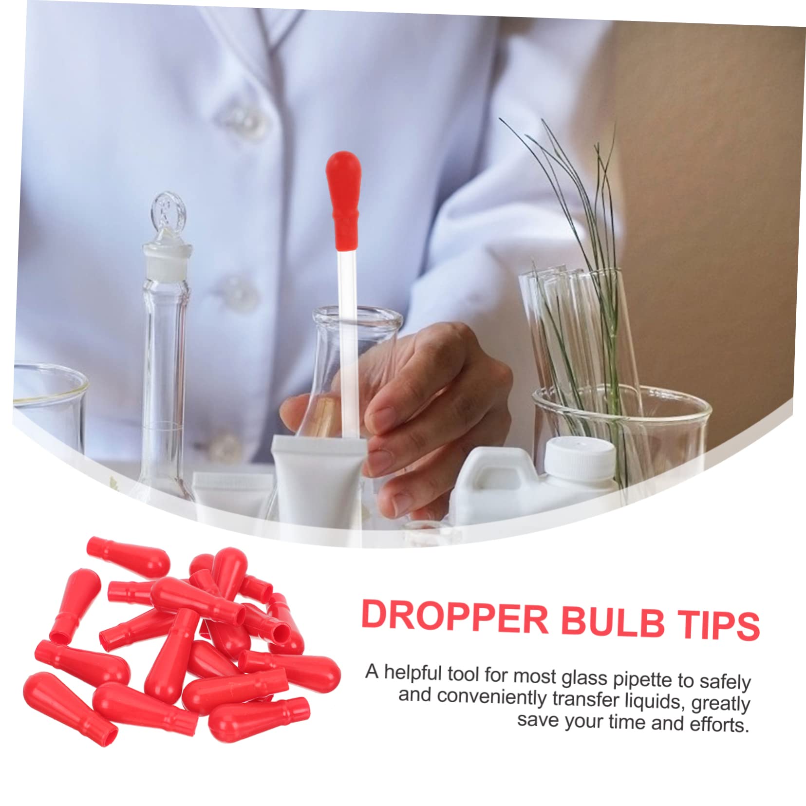 Gatuida 200piezas De Goma Para Goteros De Cabezas De Goteo Para Pipetas y Tubos Graduados Accesorios Químicos Enseñanza