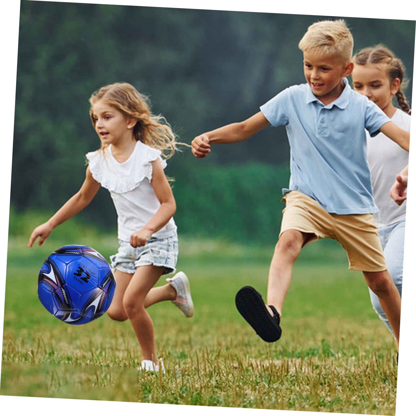 VICASKY Pallone da Calcio N 5 in PVC Blu per Bambini e Toddler | Uso per Allenamento e Partita, Portatile Alta Elasticità, Finitura Resistente All'usura