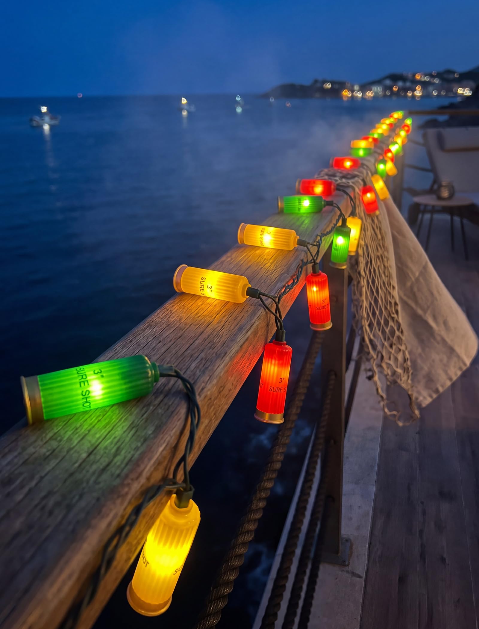 Multicolor Shotgun Shell String Lights Plug in, 8.5Ft Outdoor