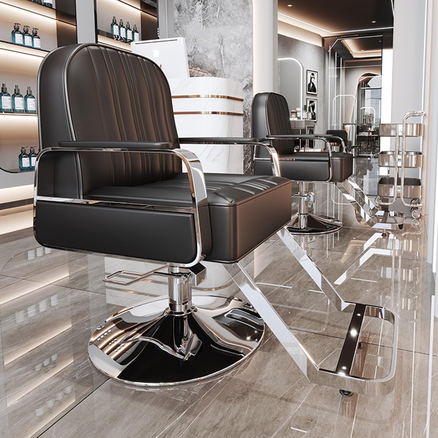 Poltrona da Barbiere, Poltrona reclinabile per Parrucchiere, Poltrona per Lo Styling Poltrona per Parrucchiere Poltrona per Shampoo Poltrona per Capelli Poltrona