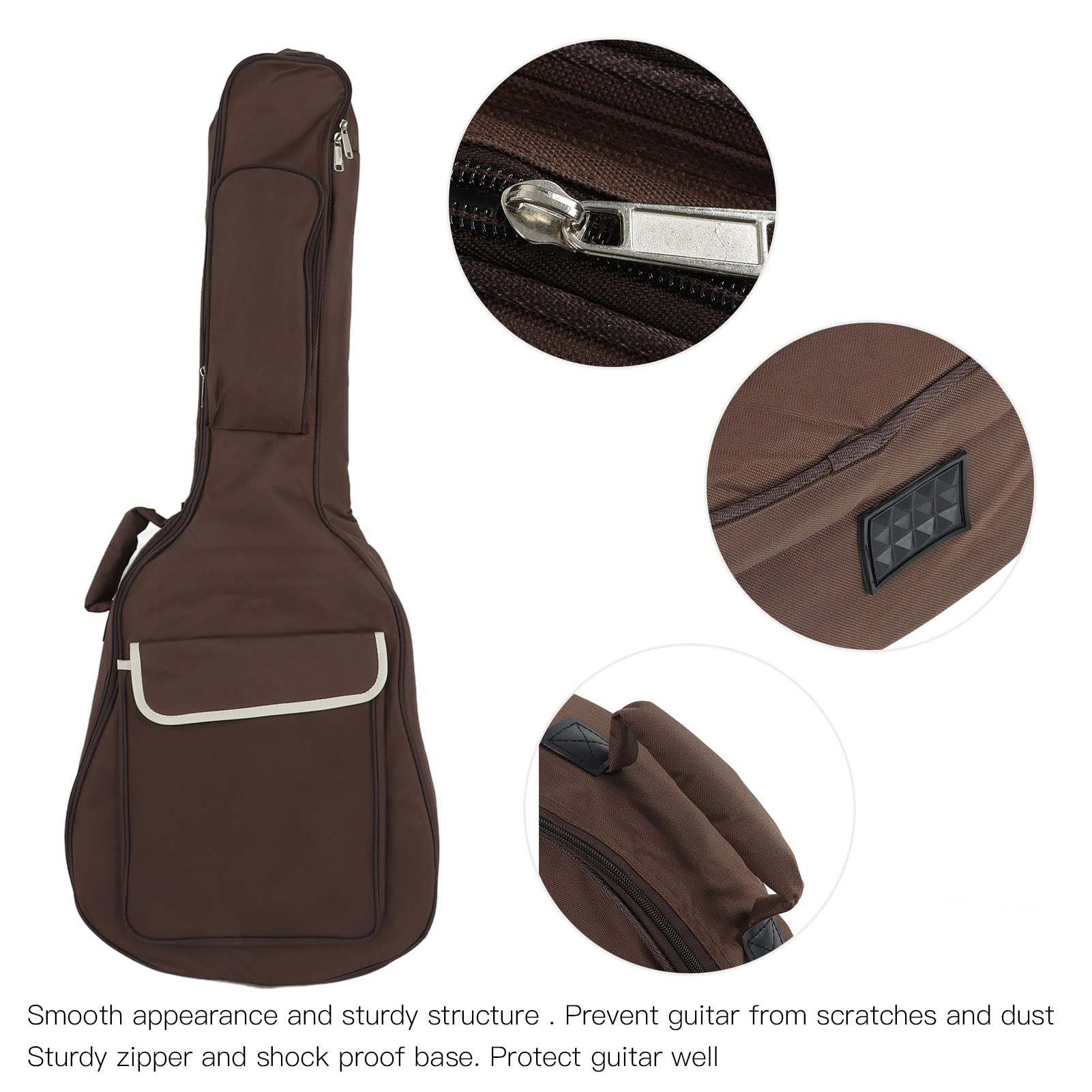 Bolsa para Guitarra Acústica de 40 y 41 Pulgadas, Funda Acolchada de Tela Oxford Impermeable, Cómoda y Duradera para Músicos Al Aire Libre