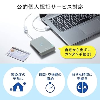 サンワサプライ　接触型ICカードリーダライタ ADR-MNICUBK ADR-MNICUBK【接触型ICカードリーダライタ】パソコンで確定申告