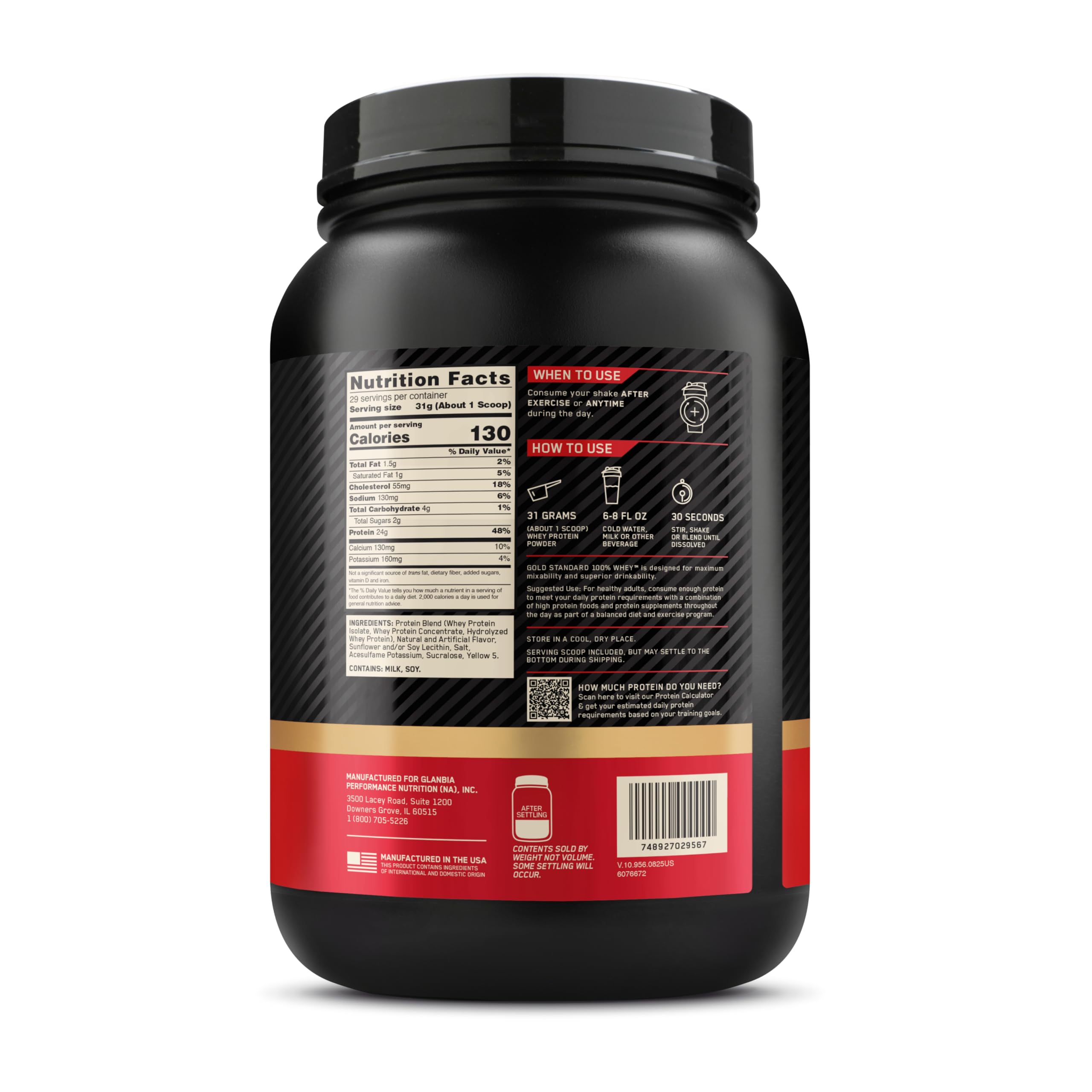 Optimum Nutrition Gold Standard Whey Protein Powder, Banana Cream, 5 LB — Amazon image 10