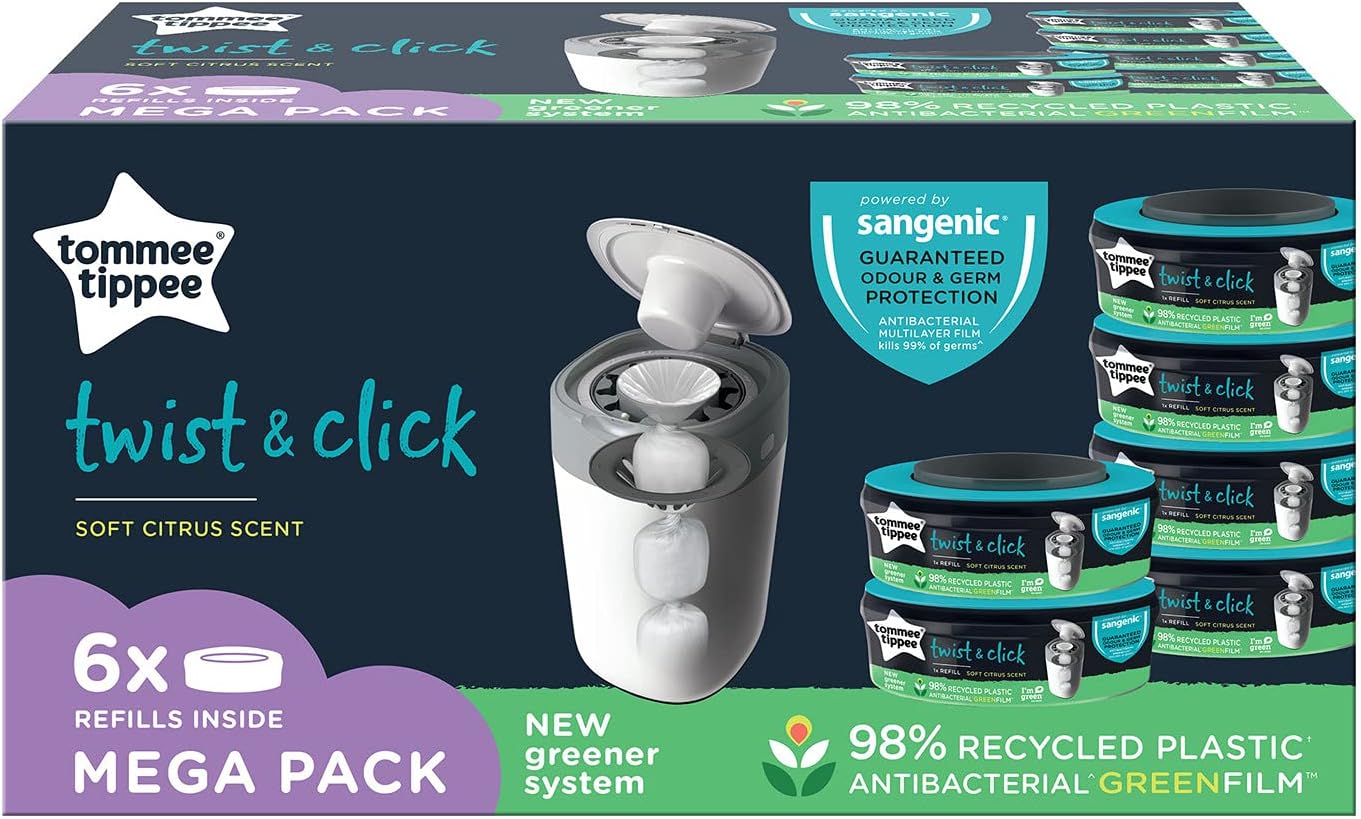 Tommee Tippee Twist and Click Advanced Nappy Bin Refill Cassettes