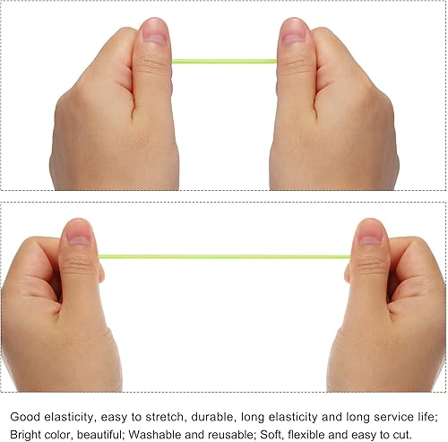 Vista 190 de PATIKIL Cuerda elástica elástica de 1/8 pulgadas, 11 yardas (0.118 in x 32.8 ft), color verde militar para manualidades, correas de gancho