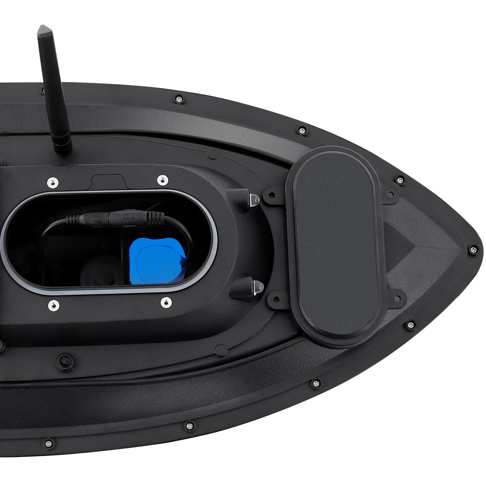 Barca per esche da pesca a foraggio senza fili, con telecomando per esche a doppio motore, per pesca notturna, pesca alla carpa, barca da esca da pesca con (550 x 267 x 172 mm)