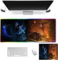Vista 1 de Mouse Pads Anime Game RGB XXL Large Gaming Mousepad LED Backlit Carpet Mause Pad Game Keyboard Mouse Pad Gamer Mat Computer Mice Mat 35.43 inch