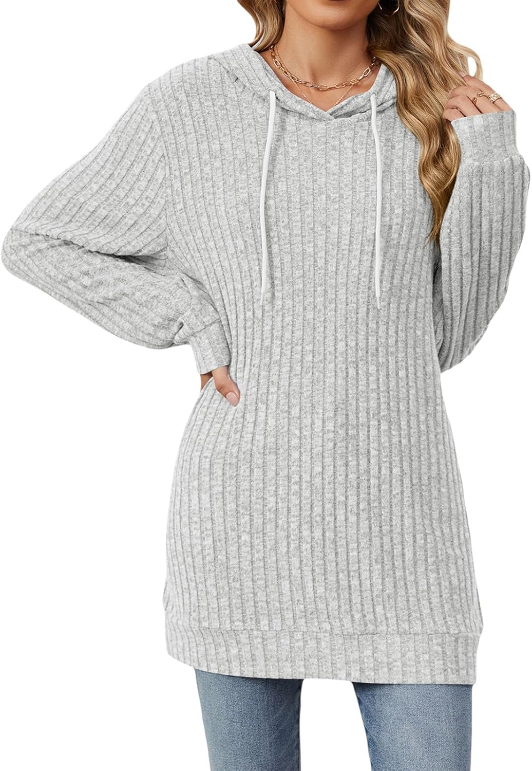Wowcarbazole Womens Hoodies Drawstring Long Sleeve Casual Hooded Sweatshirts Lightweight Pullover Tops Tunics Fall Outfits