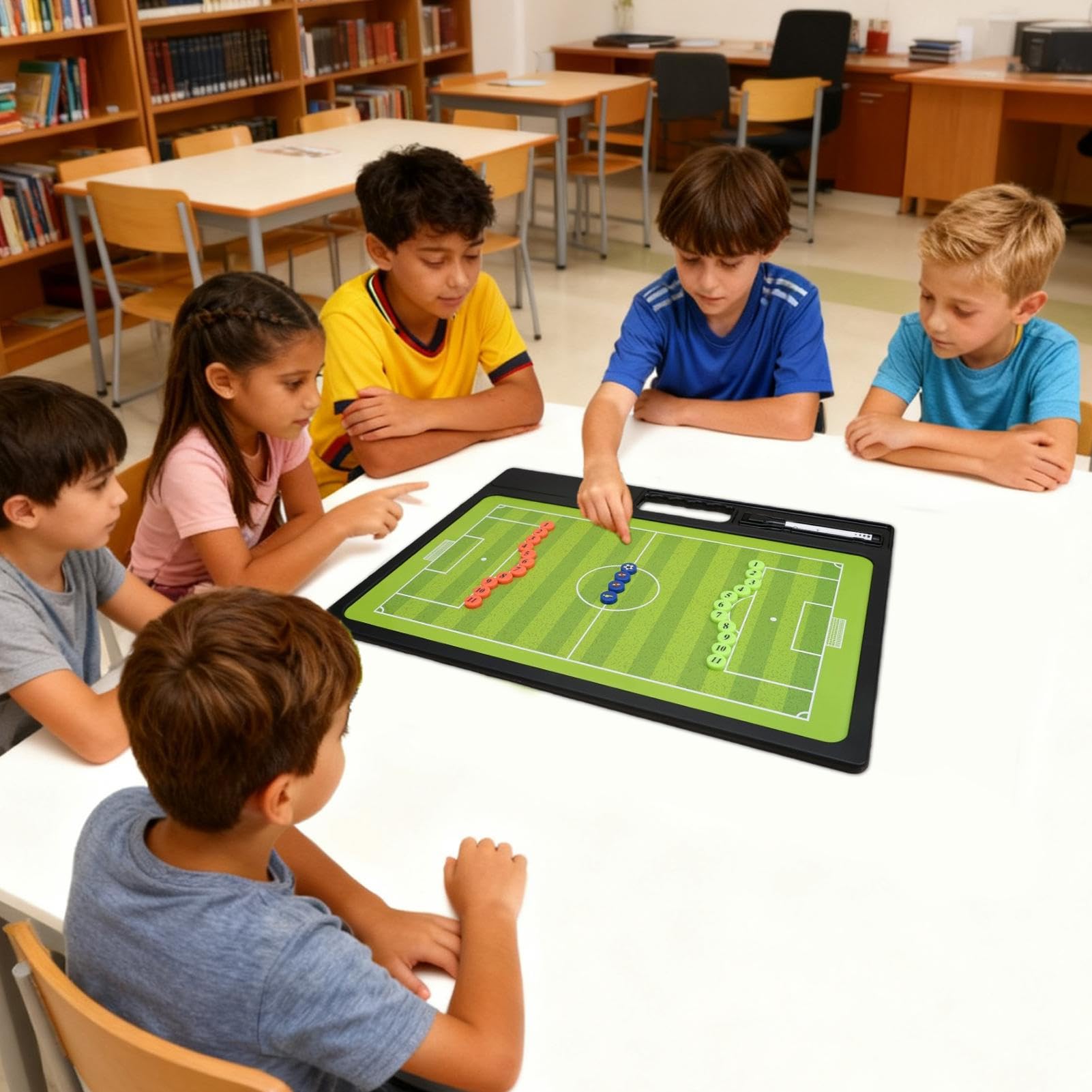 Fußball Trainingsbrett Schreibbedarf | Doppelseitiges Fußball-Strategie-Klipboard mit einem Marker für Training von Spielern, für Spiele, für Feld, für Übung, für