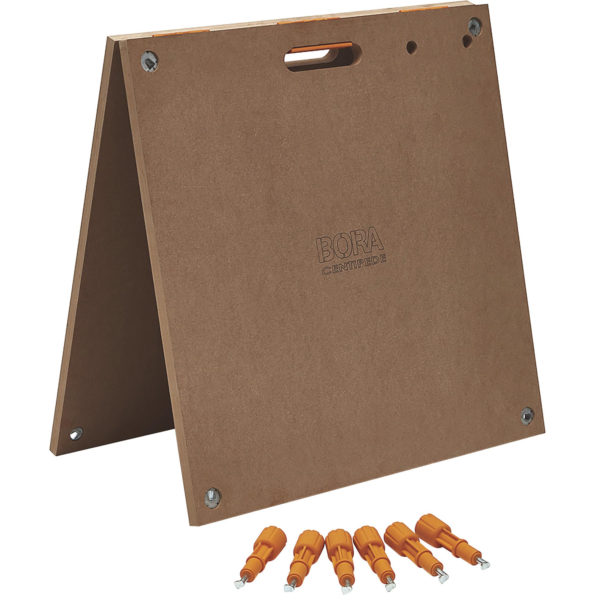 BORA Centipede Folding Table Top for Bora Centipede Work Stand Saw Horses - 24 Inch x 48 Inch - Includes Wood Top + 6 Quick-Twist Locks for a Portable, Quick Setup Work Table or Workbench, CT22N Brown