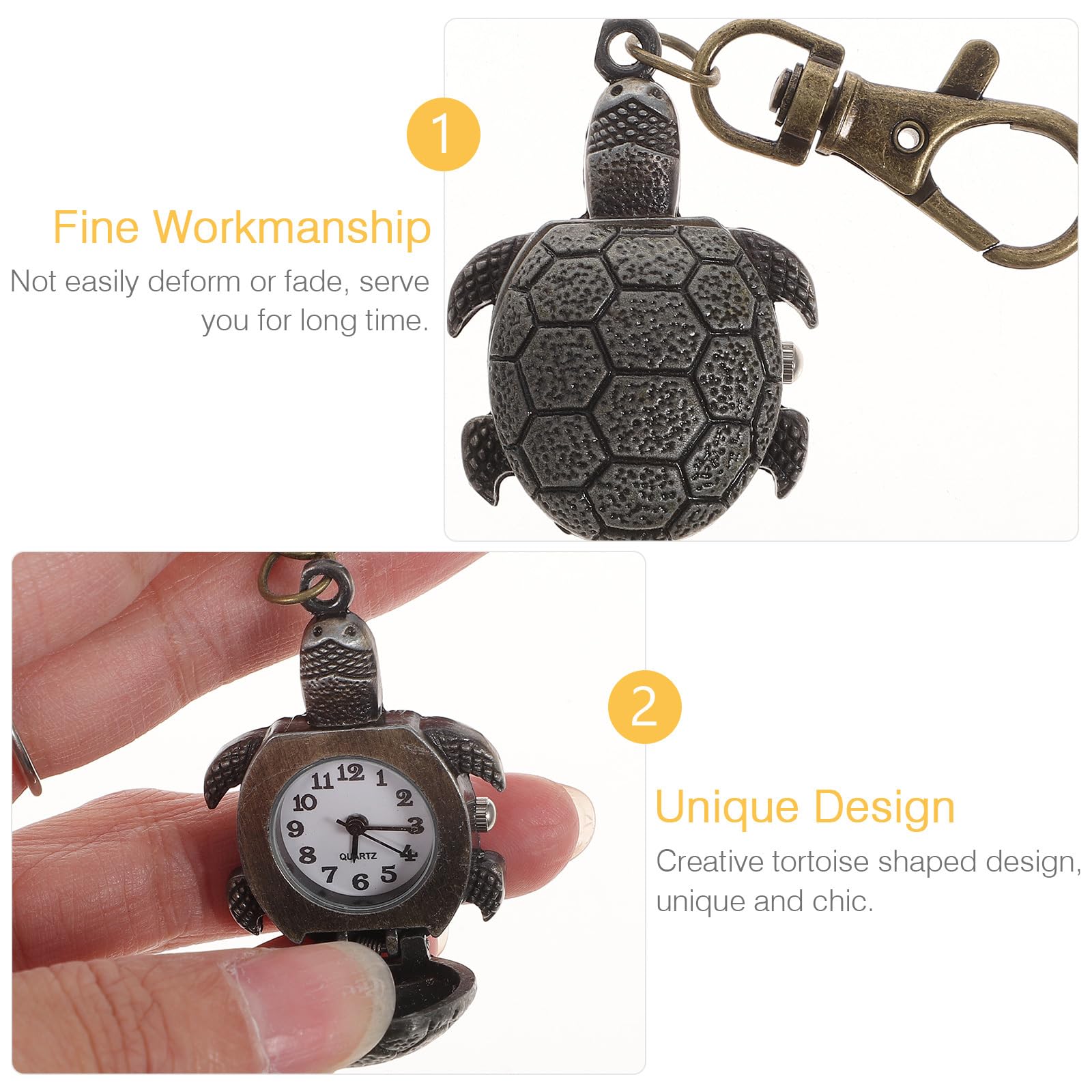 Reloj De Tortuga Llavero Para Adultos Reloj De Cuarzo Mini Reloj De Bolsillo De Cuarzo Llavero Retro Calcomanías Para Portátiles Relojes Lindos Relojes De Dibujos Animados Reloj