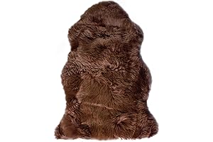 HUAHOO Genuine Brown Sheepskin Rug: A Touch of Luxury and Comfort