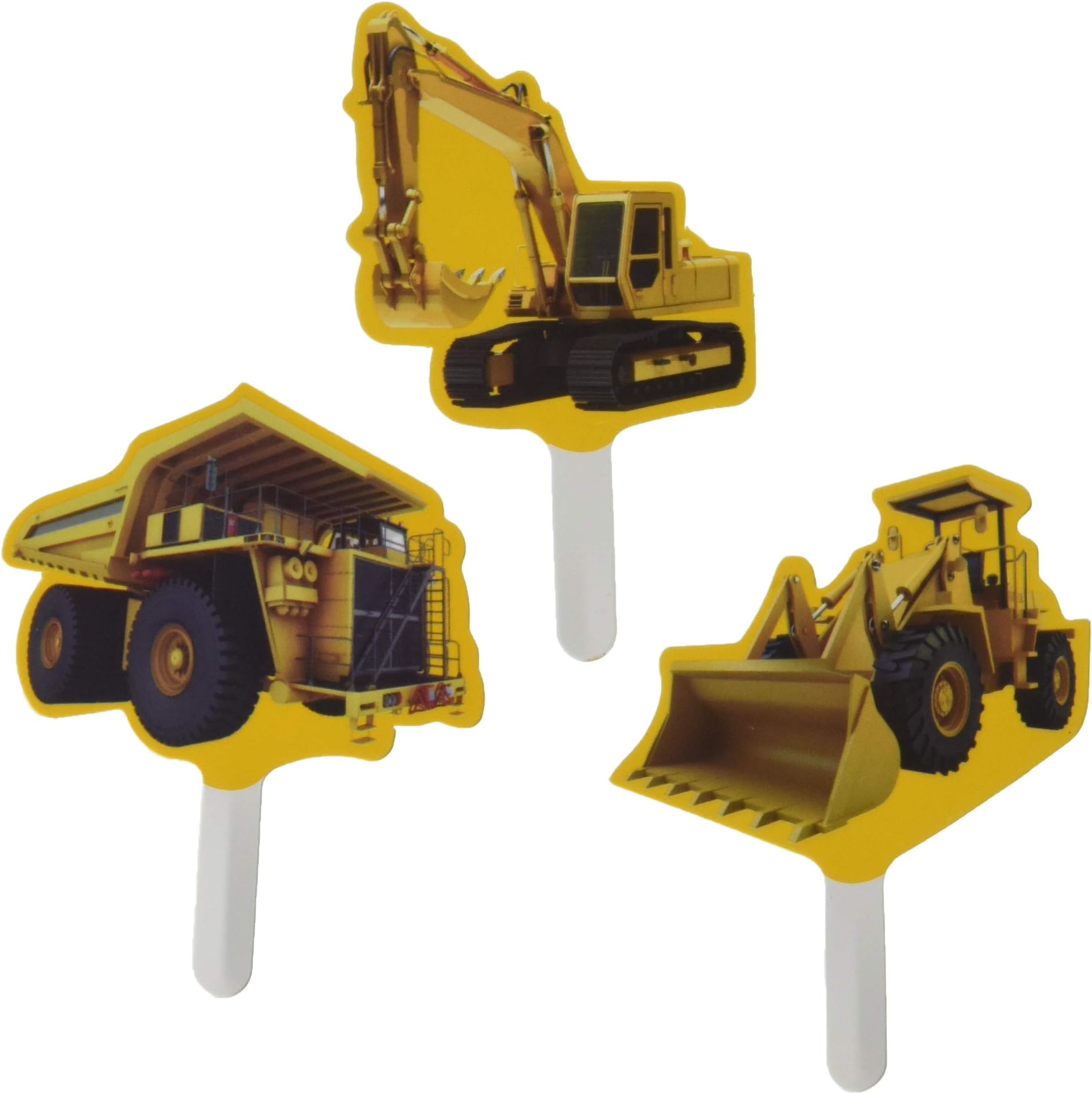 Creative Converting Construction Birthday Zone Cupcake Topper Party Supplies, 0.2 x 4 x 5" Multicolor