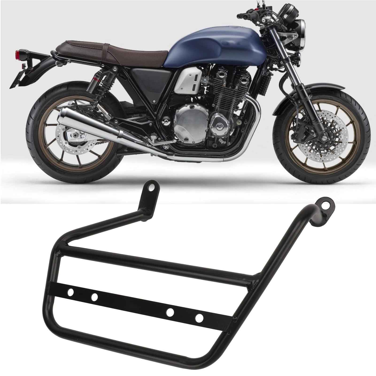 Supporto per borsa da sella per portapacchi laterale per moto compatibile con CB1100 EX CB1100 RS dal 2017 al 2023 Sinistra 12 mm Ferro anodizzato duro nero (Destra HC593 BBZJ)