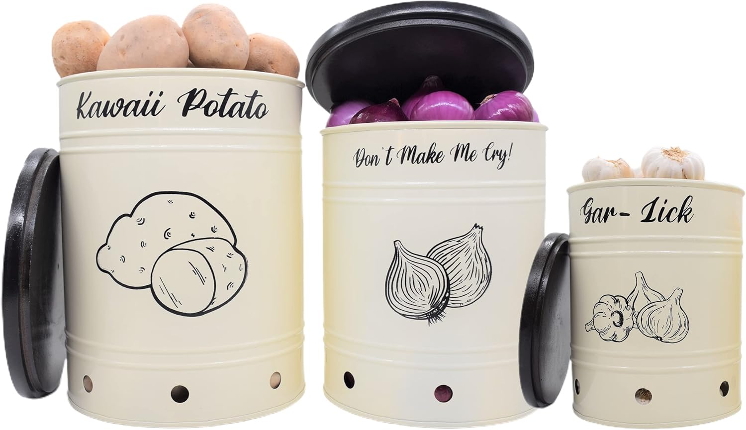 Buy DECORFO Potato Onion garlic canisters storage container for kitchen