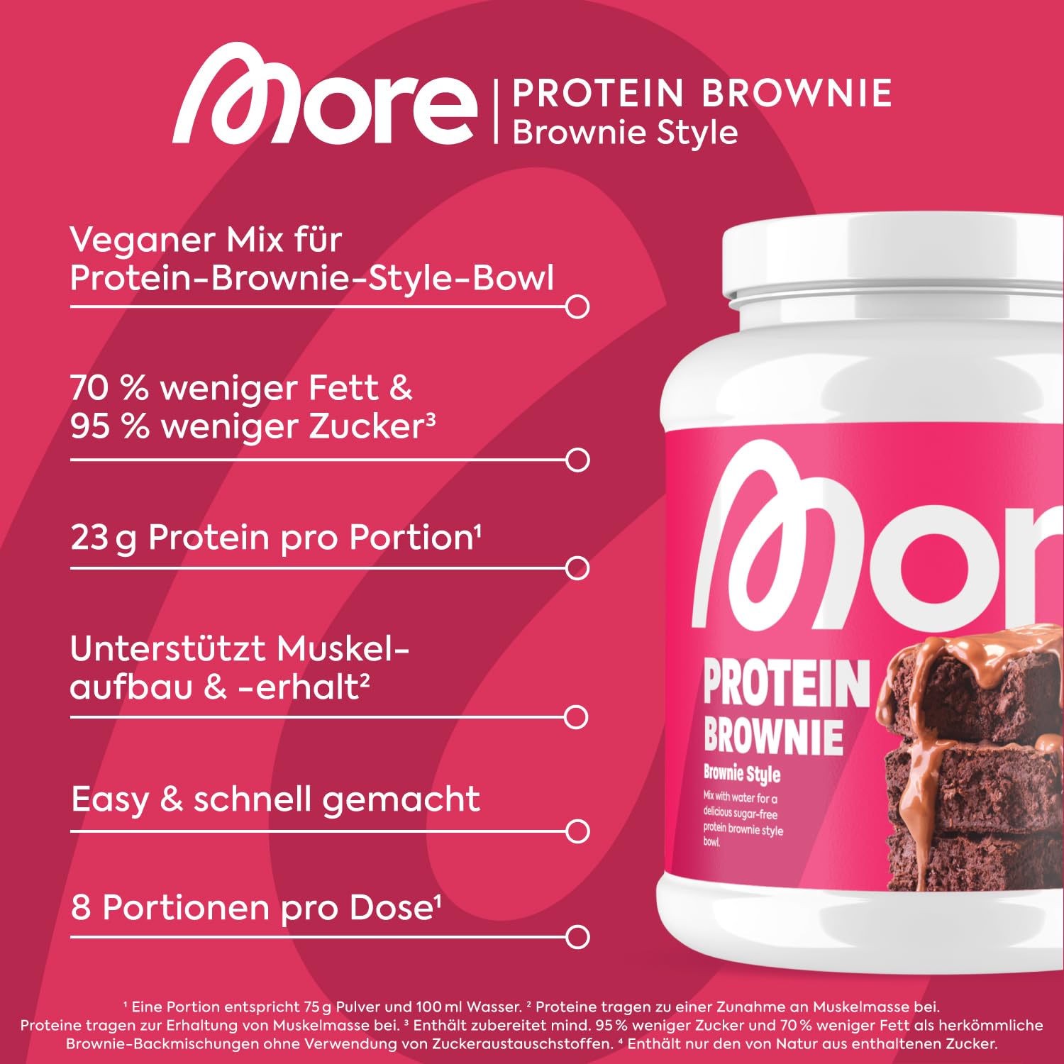More Protein, Brownie Style Bowl, 600g, Backmischung für Protein Brownies, 23g Protein pro Portion, vegan