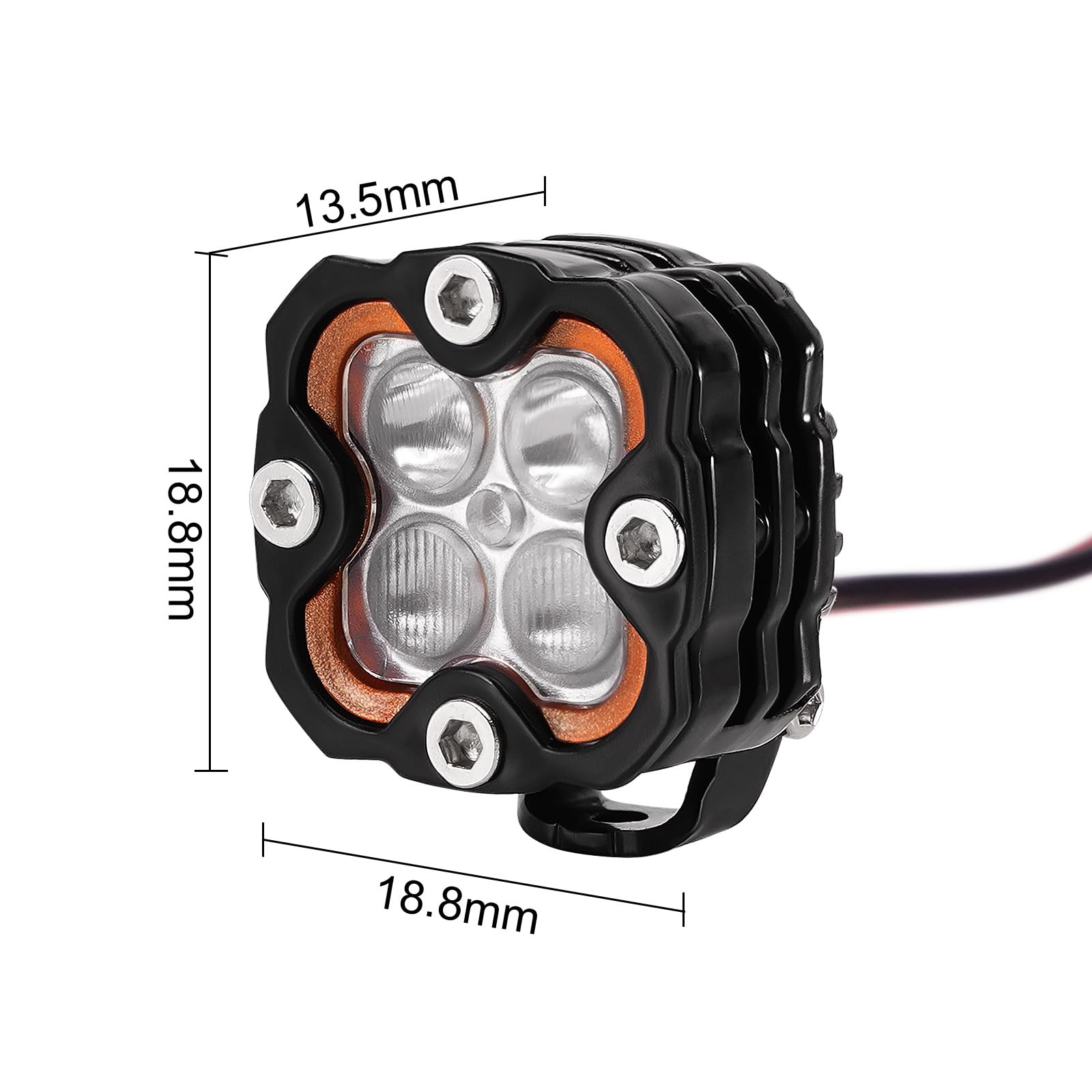 INJORA Lumières LED Super Lumineuses En Aluminium Pour SCX10 TRX4 Amélioration 1/10 1/8 RC Crawler