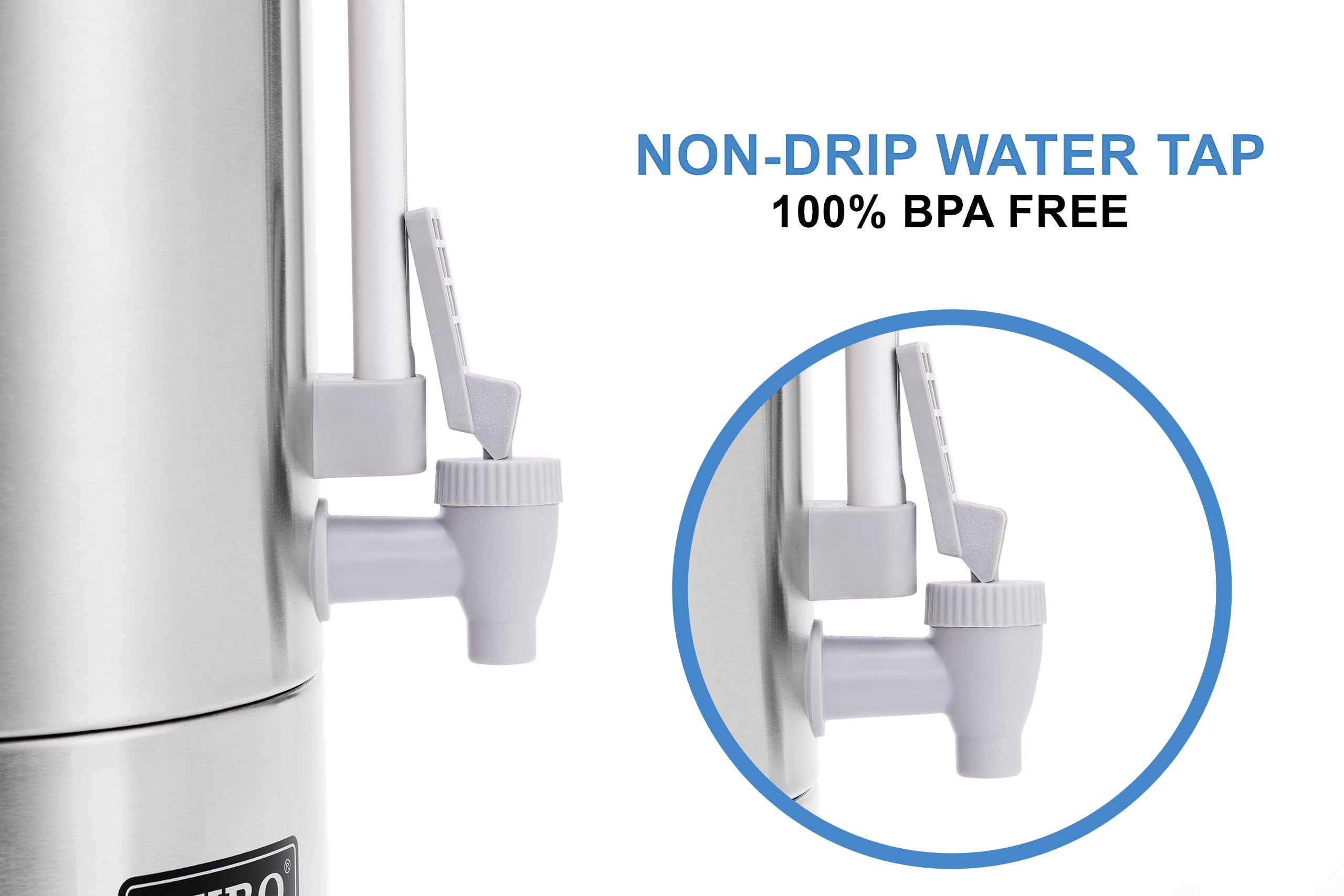 SYBO Cafetera comercial de acero inoxidable, urna caliente para catering, 50 tazas, 8 l, gris