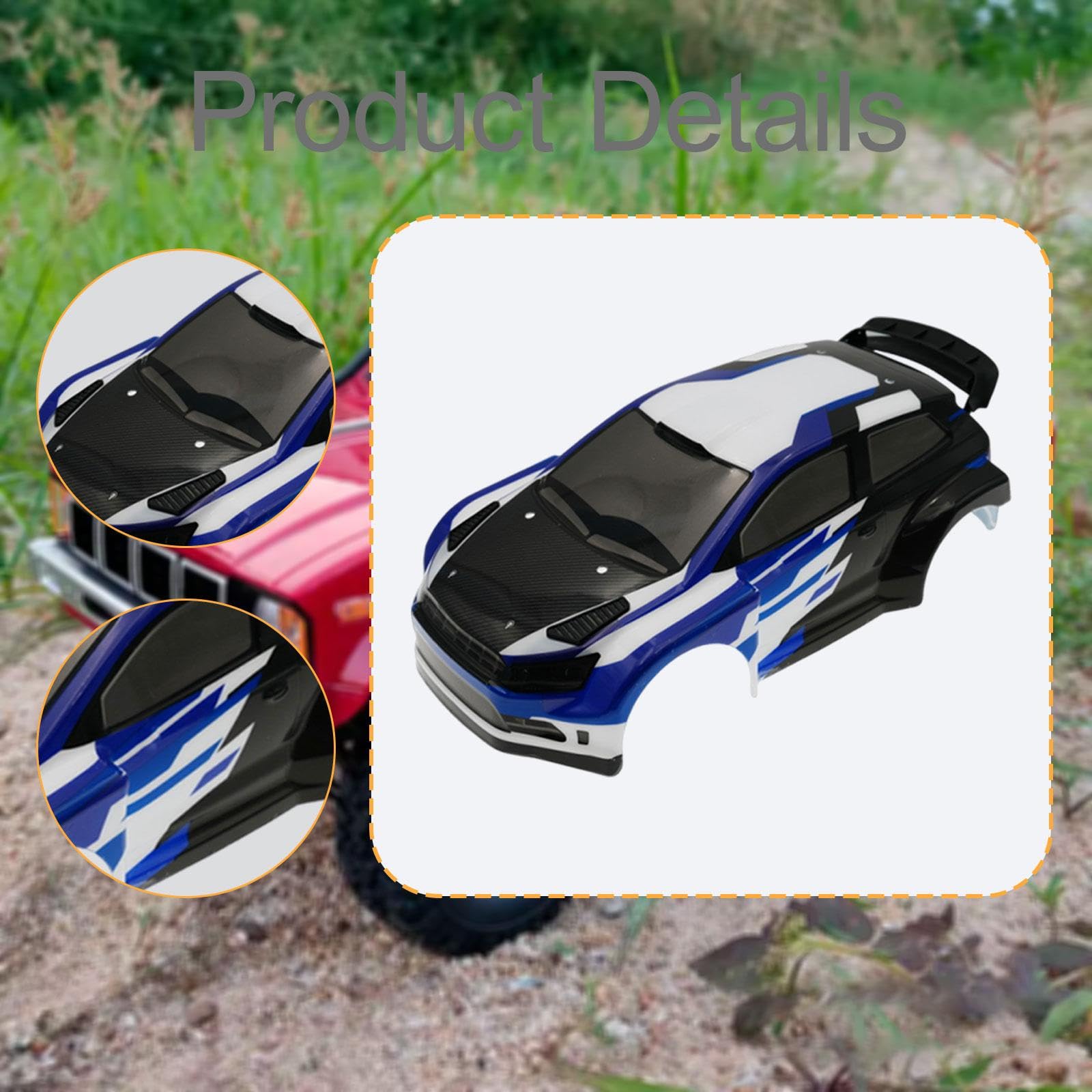 Oshhni Carrocería De Repuesto Para Coche RC 1:12 – Carcasa De PVC Para Modelo SY1203 Mini AWD, Color Blanco, Medidas 37x16.7x11 Cm