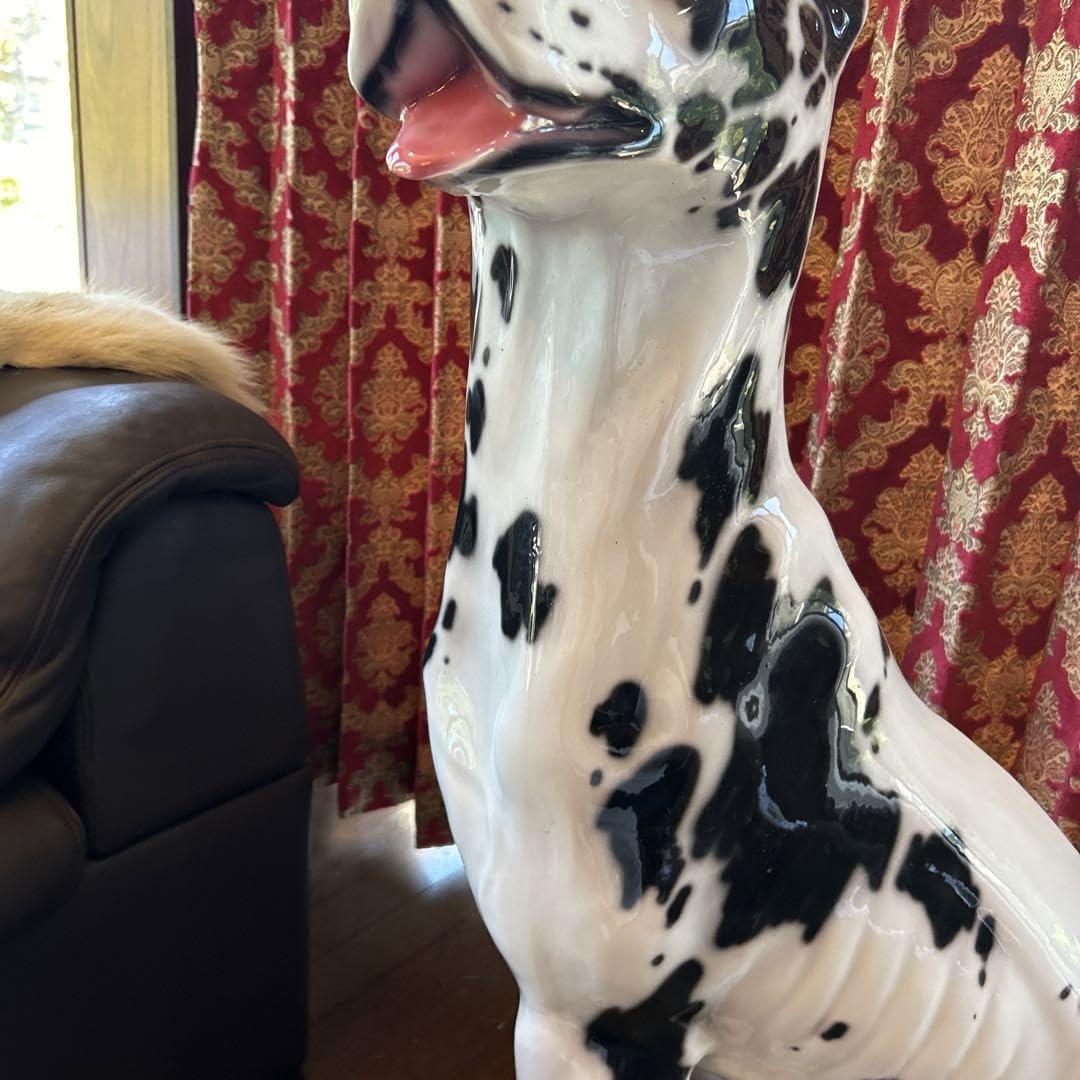 Amazon.co.jp: 犬 置物 陶器 オブジェ 豪華 サイズ：55×35×高さ101 