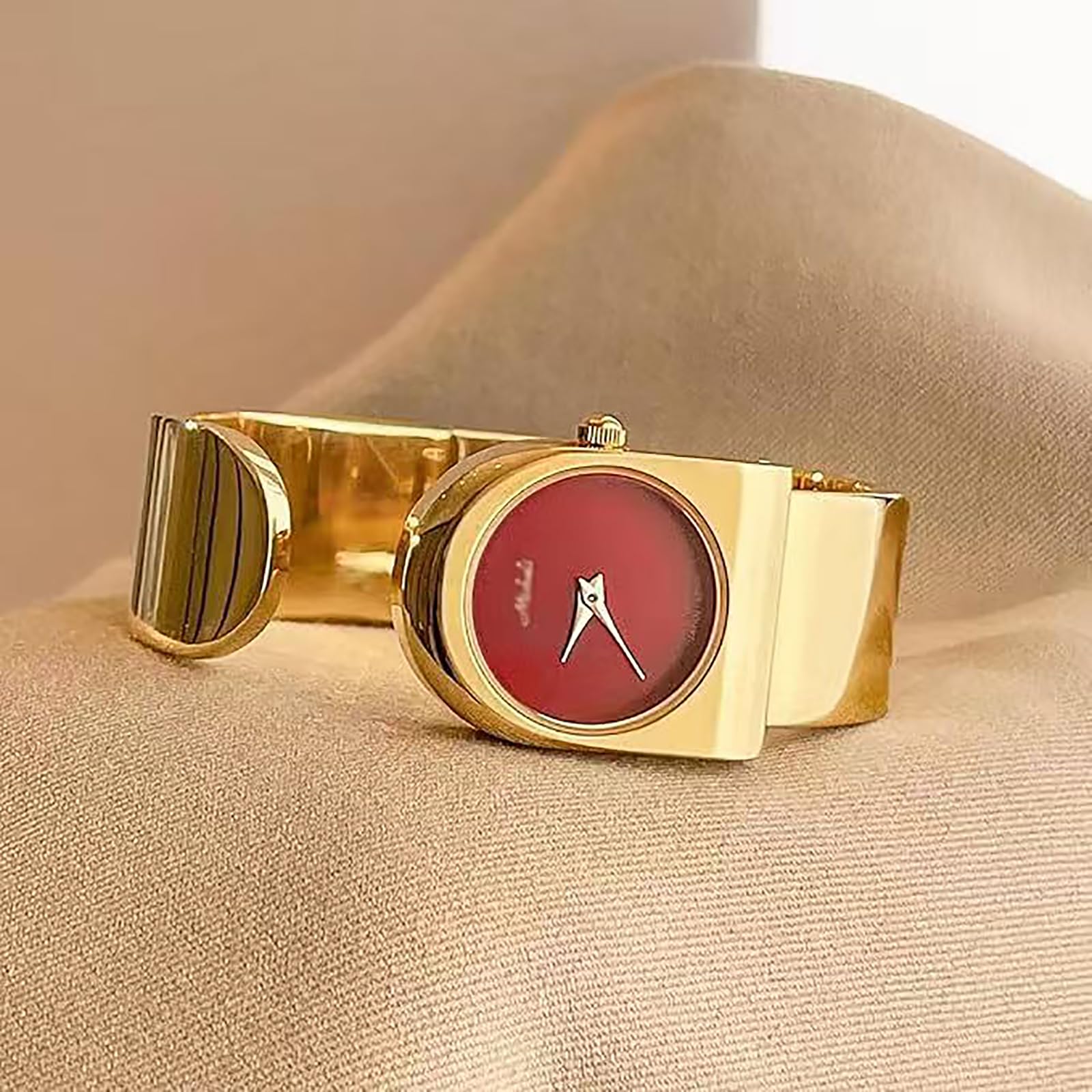 Orologio Da Donna Con Bracciale Rigido Al Quarzo, Orologio Da Polso Per Donna, Design Con Bracciale Rigido In Metallo, Adatto a Polsi Fino a 19 Cm, Cinturino Non Regolabile, Per Varie Occasioni