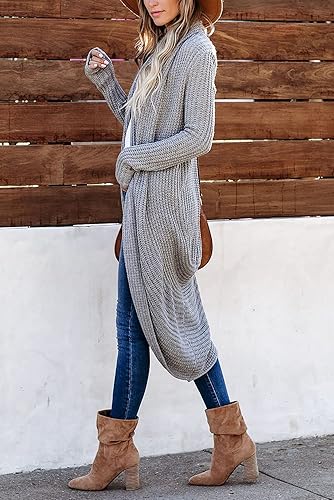 Vista 2 de Jayscreate Cárdigan de punto grueso para mujer, tejido gofre, grueso, manga larga, de dos vías, acogedor, casual, suéter para mujer