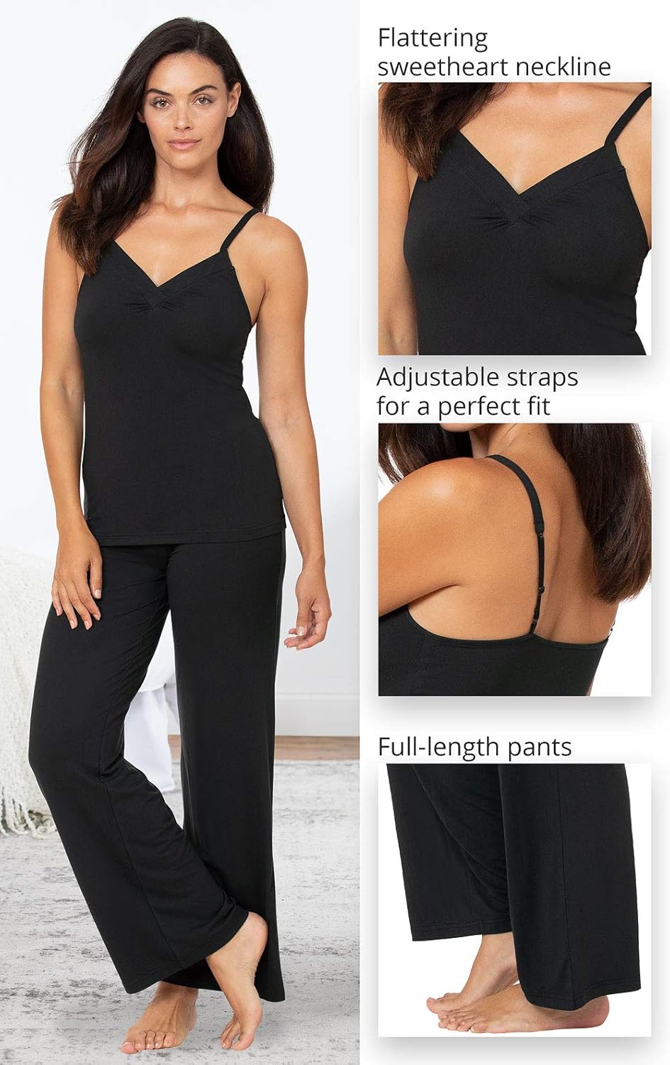 PajamaGram Naturally Nude Pajamas for Women Set - Sexy Pajama Set for Women - Cami and Pant Pajama Sets for 2 piece - Image 4