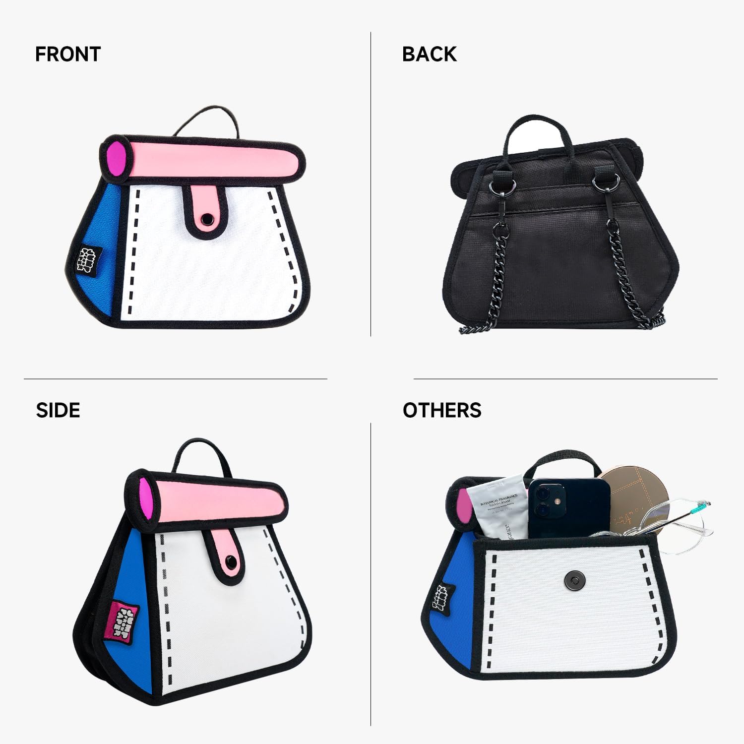 Original 2D Cartoon Crossbody Bag (Cake) - Fun Pop Art, Trendy Cross Body Shoulder Bags for Senior Year and Women, in Travel