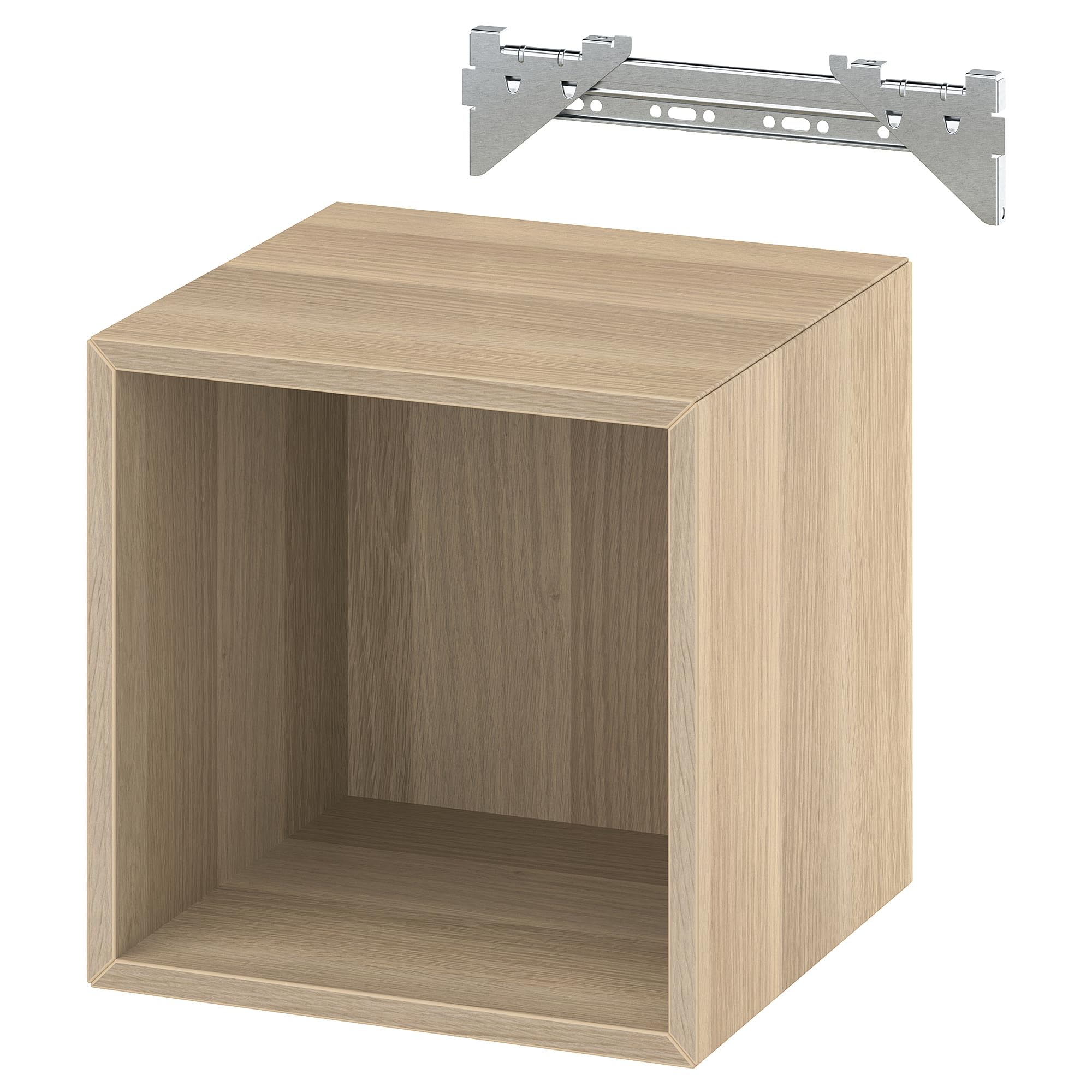 Étagère murale EKET meuble rangement bois chêne blanc 35x35x35 cm