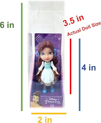 Miniatura 3 de Amarina Empaquetado en caja transparente para regalo, muñeca de princesa de Disney, de 3.5 pulgadas, a elegir entre los 11 personajes de princesa de
