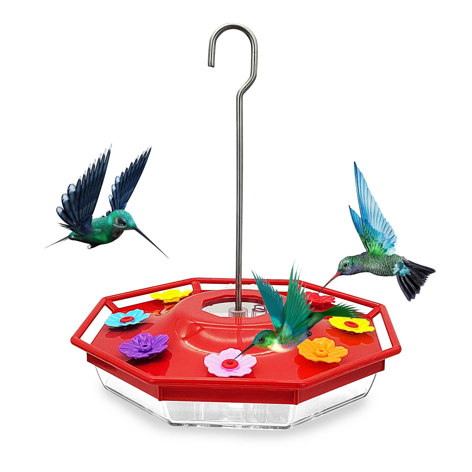 FeelornaHummingbird Feeders Hanging for Outdoor (Red)