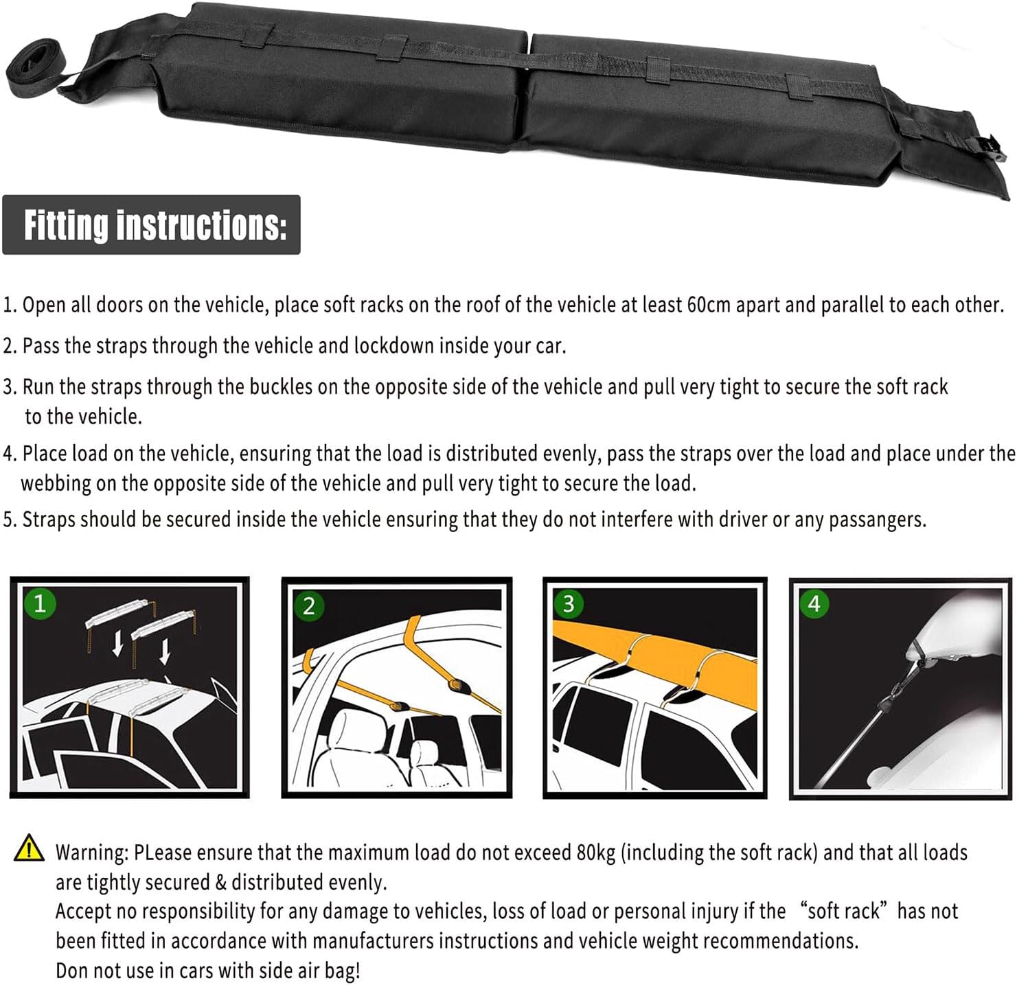 QWORK tetőcsomagtartó EVA hab párnázás