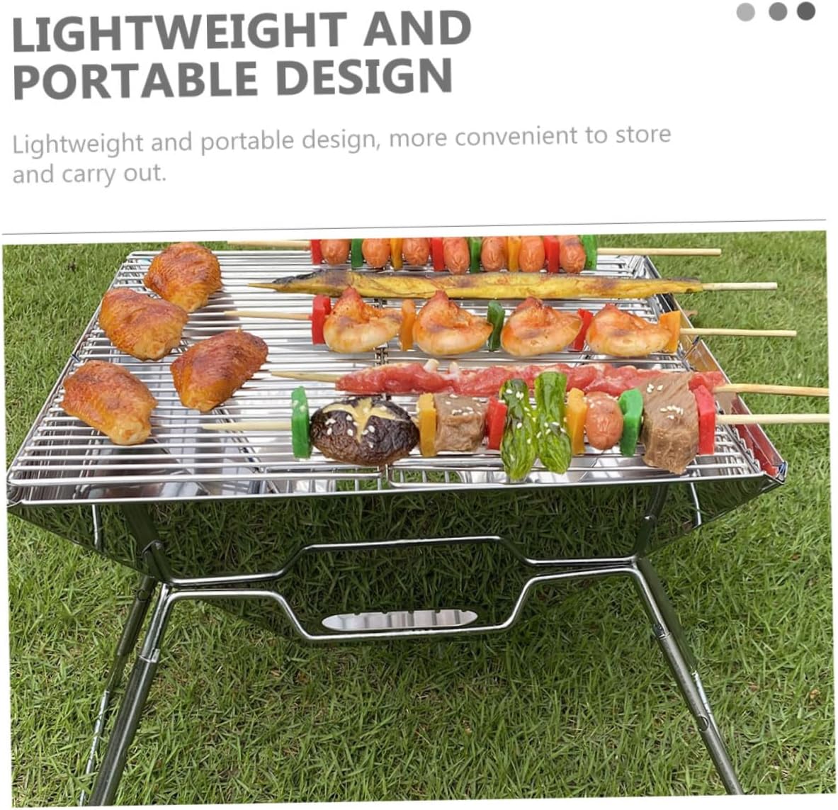 Housoutil Portable Folding Barbecue Grill, Wear-resistant Professional Camping Grill Rack, Convenient Outdoor Bbq Accessory for Camping and Hiking