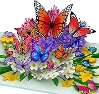 Hartensteler Butterflies in Nature 3D Pop-Up Card - Handcrafted Greeting for Birthday, Anniversary, Mom, Wife, Husband, Thank You