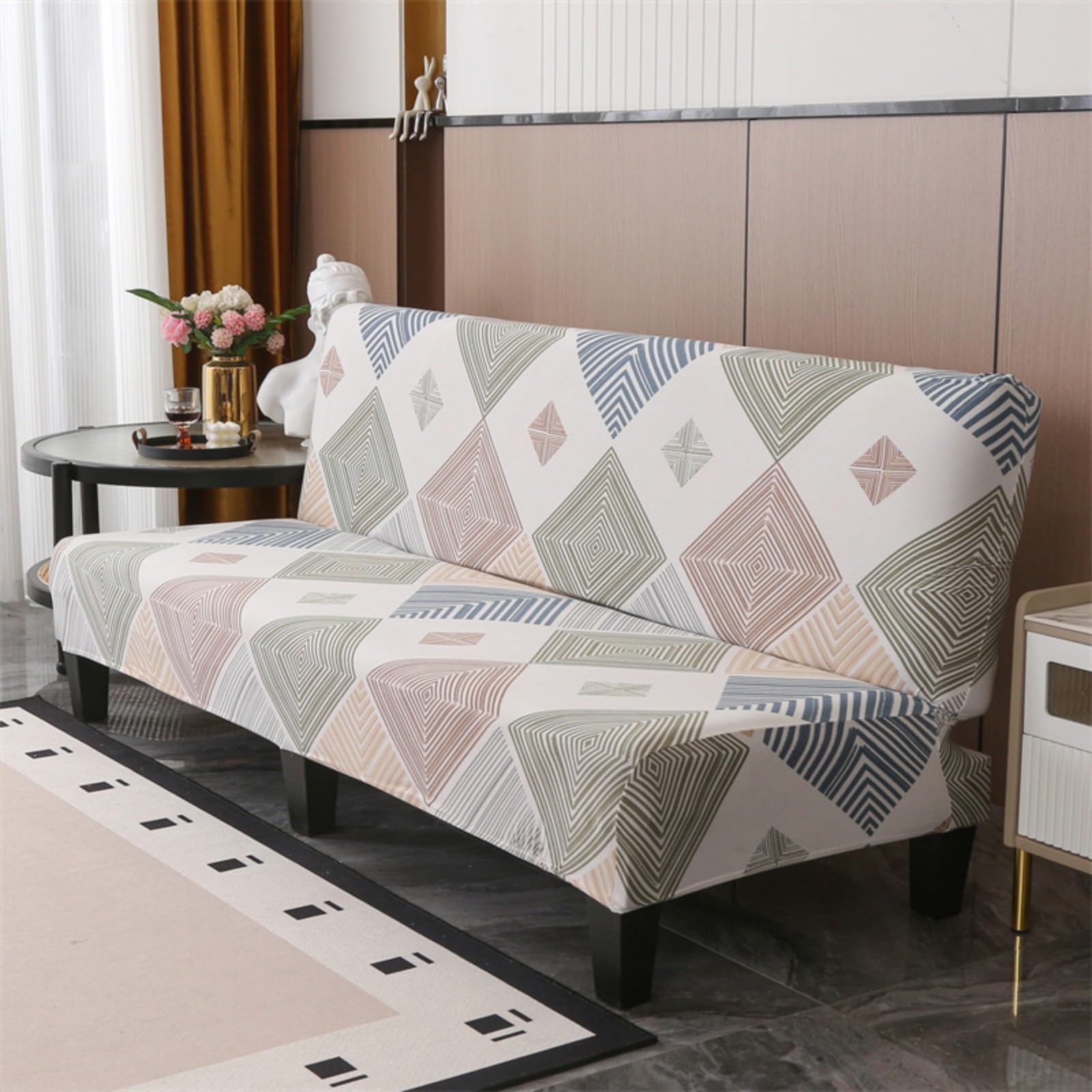boiszeda Armless Sofa Bed Cover, Spandex Stretch Futon Slipcover(190-210cm)
