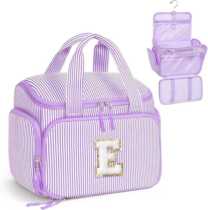 Necessaire suspensa YOOLIFE em poliéster roxo, modelo E