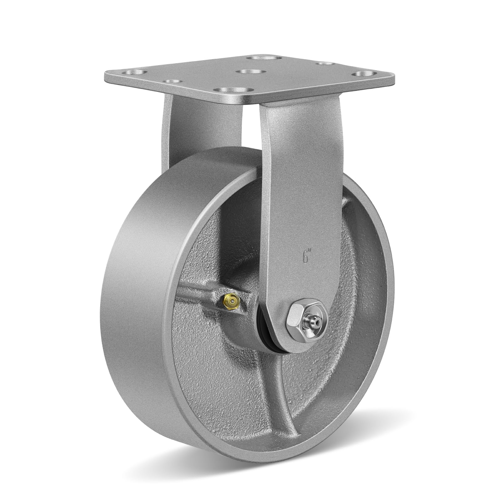 Ruota in ghisa in acciaio con ruote da 6 x 2 ", per uso industriale, set da 1 con capacità fino a 567 kg, ampiamente utilizzata per, cassetta degli attrezzi e banco da lavoro (rigido)