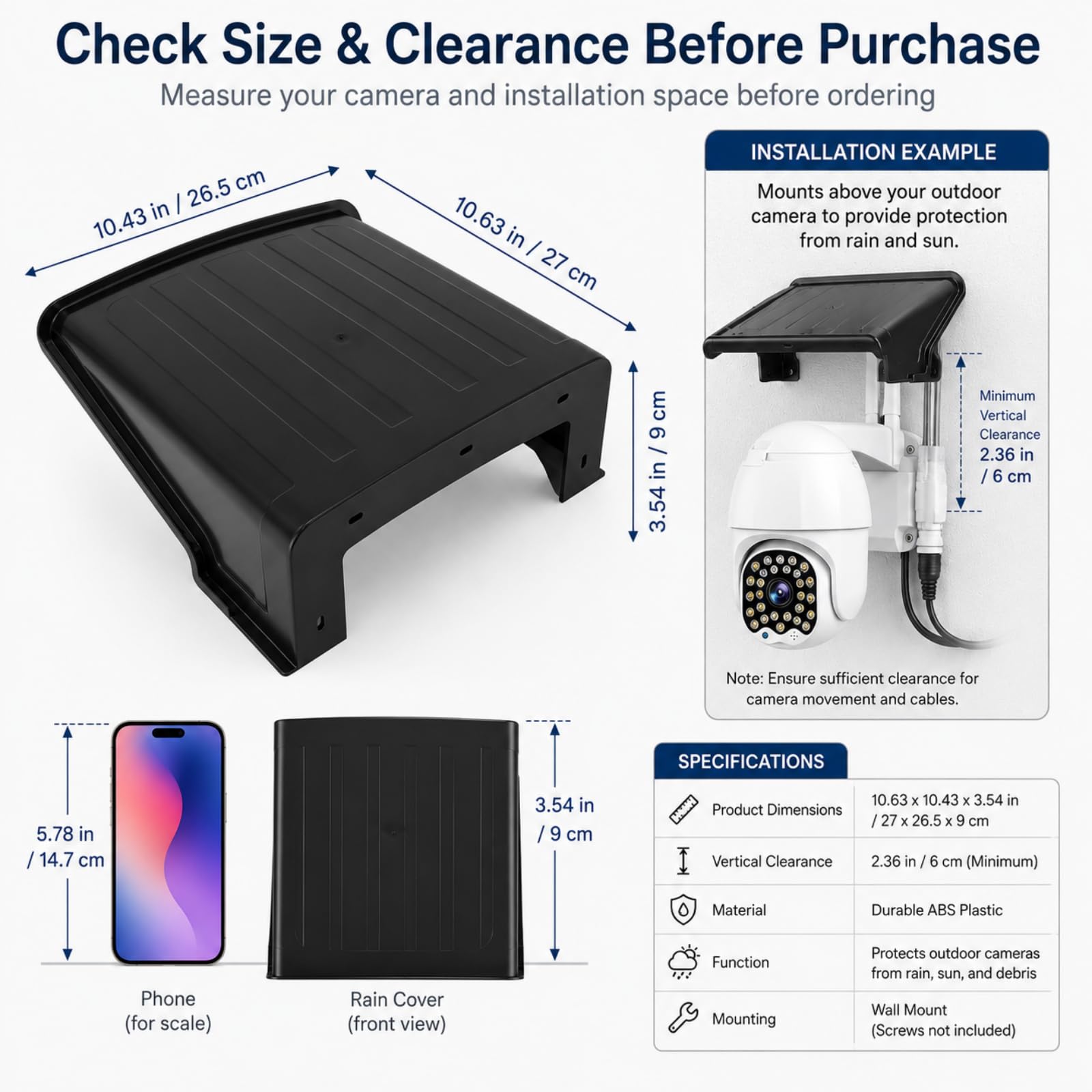 jojofuny Housse de protection universelle pour appareil photo extérieur - Protection contre la pluie - Facile à installer - Compatible avec les marques