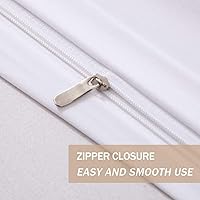 Vista 6 de Juego de funda de edredón 100% algodón egipcio, 3 piezas, 500 hilos, juego de ropa de cama suave de lujo con cierre de cremallera, Azul