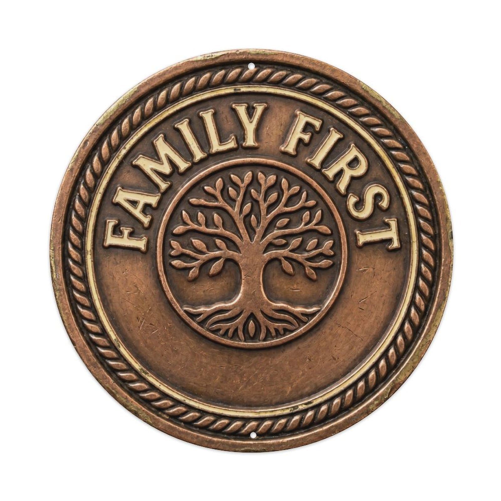Family First Nostalgic Indoor Display Retro Slogans Metal Tin Sign