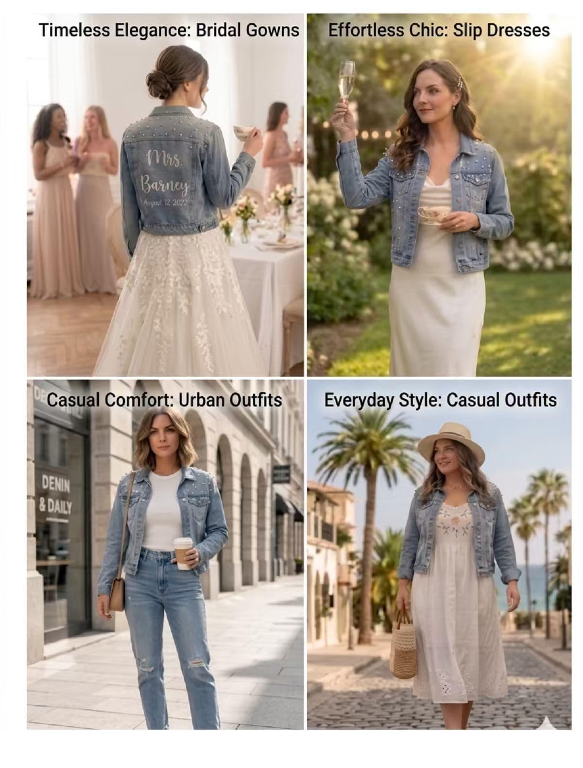 Chaqueta de mezclilla perla personalizada Future Mrs, chaqueta personalizada, chaquetas de boda, chaqueta Wifey, chaqueta nupcial-glit