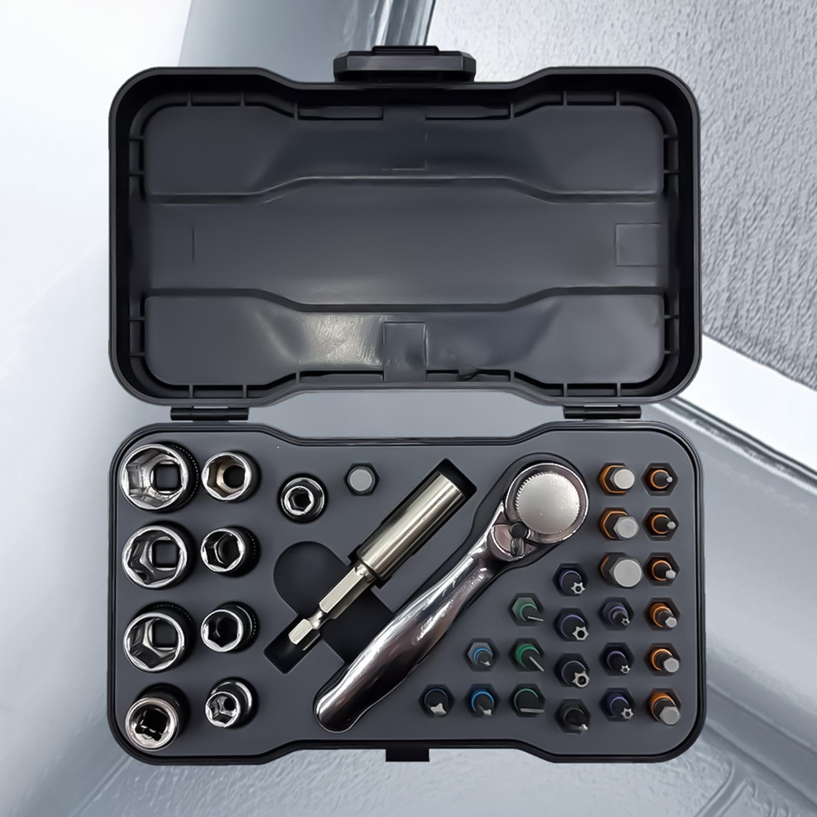 Set di cacciaviti magnetici con cricchetto, 34 in 1, universale, portatile