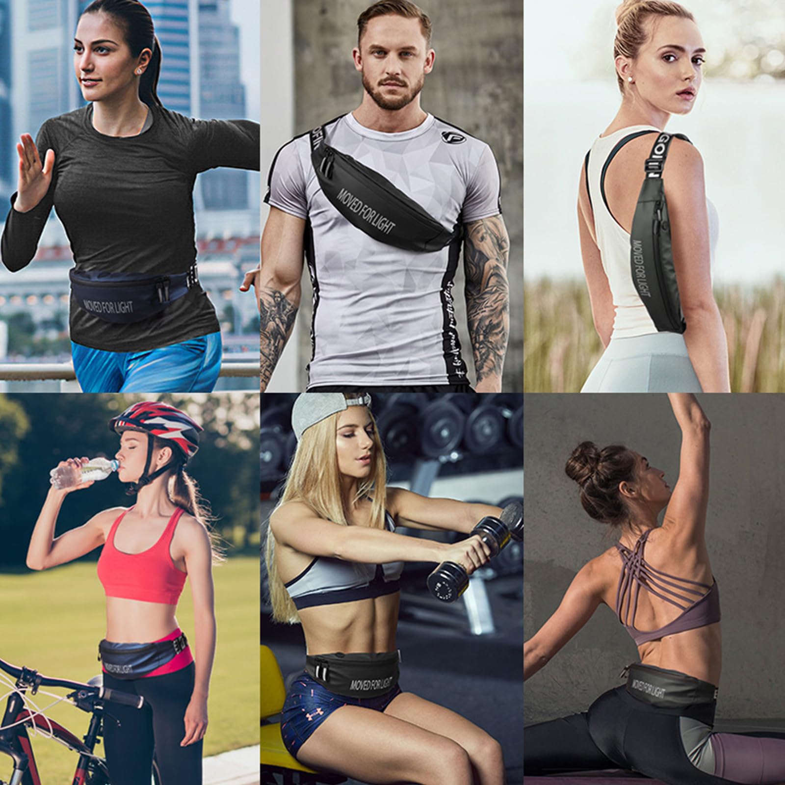 Riñonera Bum Bag Ligera Impermeable Riñoneras con Conector de Auriculares Diseño Reflectante Cinturón Ajustable Bolsa para Hombres Mujeres Correr Senderismo Viajar Ciclismo Azul Marino