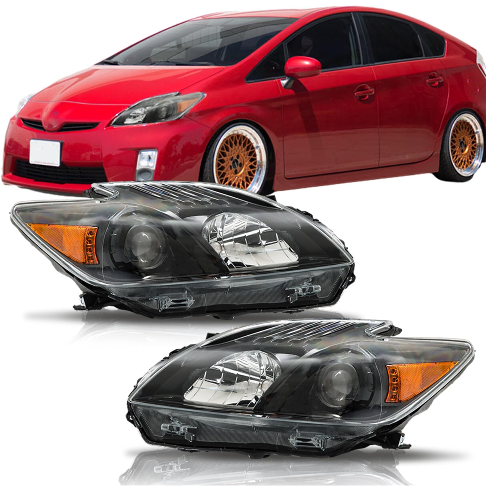 パーツ Toyota Prius 30 Series Headlights Amazon.com: labwork Headlight Assembly Replacement for Prius 2012