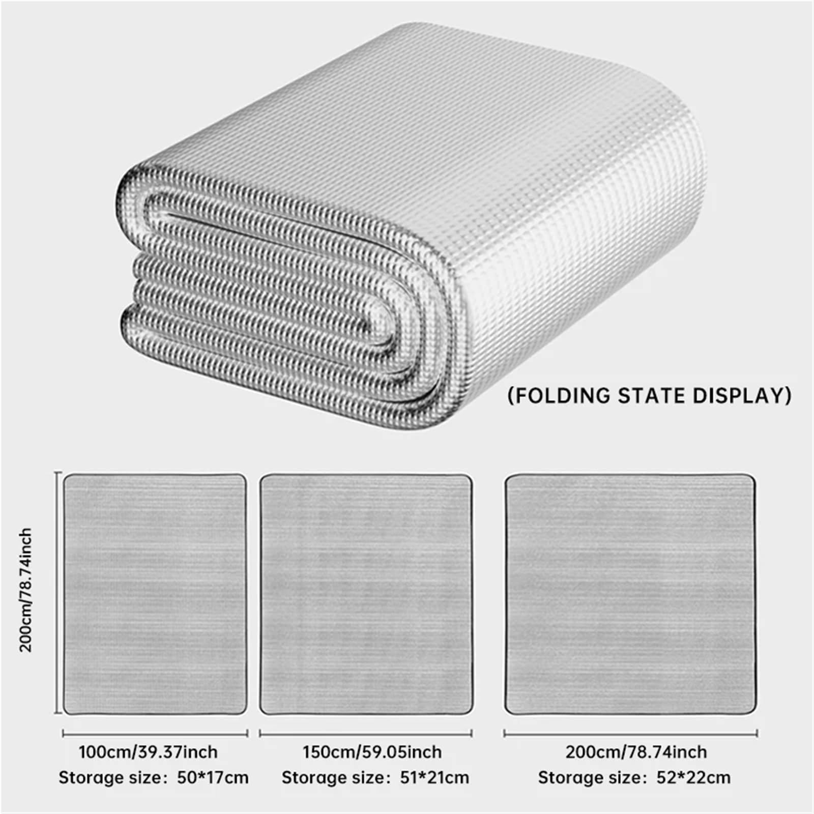 Esterilla de Camping de Aluminio, Estera de Playa de Picnic Ligera con Aislamiento térmico de Estera de Camping de Papel de Aluminio