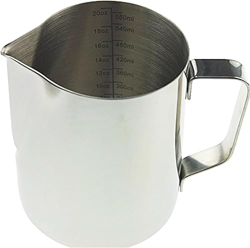 Barista - Jarra de leche (20.3 fl oz, acero inoxidable, ideal para café, café con leche, capuchino)