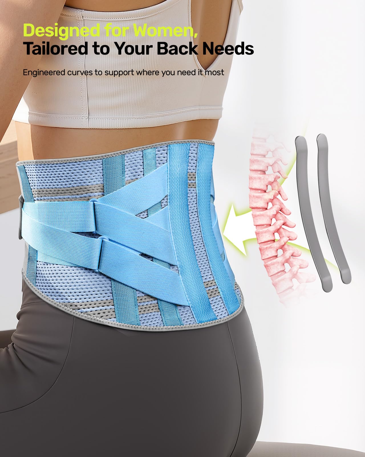 Amazon.com: Rakiie Back Brace for Women, 9X Support System with
