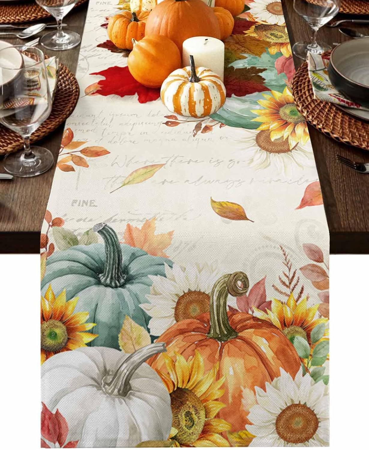 Fall Table Runner Autumn Thanksgiving Tablerunners