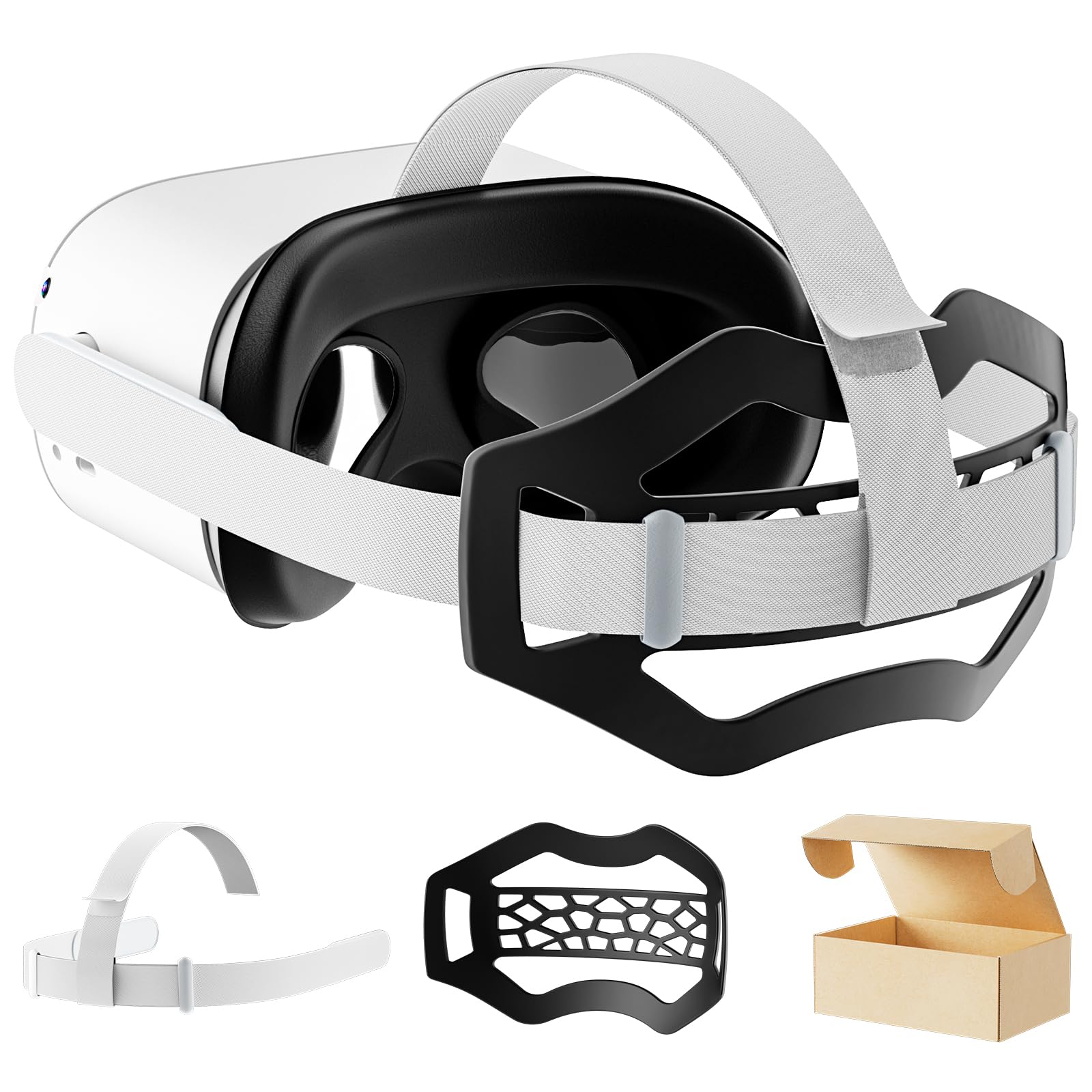 Head Strap for Oculus Quest 2,Head Strap ONLY for Meta Quest 2 with TPU Pad,Pad Compatible with Meta Quest 3 / Quest 3S / Quest 2, Lightweight Washable VR Accessories with Wide TPU Pad 3/3s/2